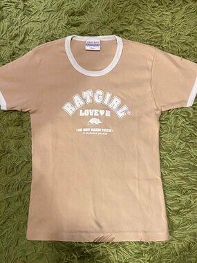 Stray Rats Women's Tan and Cream T-shirt